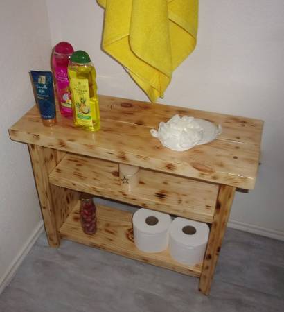 Elegant Handmade Wooden Bathroom Bench 1