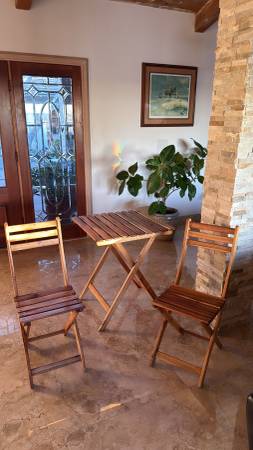 TEAK Bistro Patio Set (Cushions +$25) 1