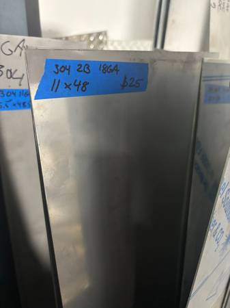 Stainless Steel Sheet - 18ga 2b Mill Finish - 11" x 48" 1
