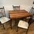 Wood and metal kitchen or dining room table and chairs 1 thumbnail