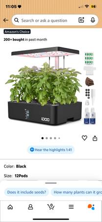 iDOO Hydroponics Growing System Kit 12Pods, Indoor Herb Garden System 1
