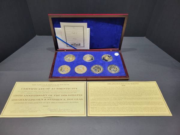 7 Medallions 150th Anniversary of the Lincoln Douglas Debates 1858 1