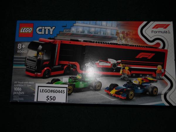 LEGO: F1 Truck, RB20 & AMR24 F1 Cars Set #60445--New in Box-Half Price 1