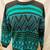 Pasta Vintage Black, Blue, Green Geometric Crew-Neck Sweater - Size M 1 thumbnail