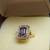 Vintage Natural Emerald Cut Iolite 14K Ring with Diamonds 9 thumbnail