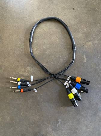 XLR (female) to 1/4'' TRS (male) Snake 3 feet 1