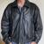 Men's black leather bomber jacket size 46 1 thumbnail