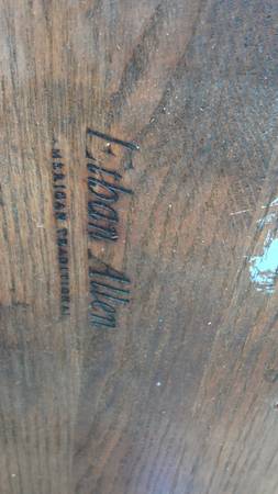 Ethan Allen oak, solid dining chairs 1
