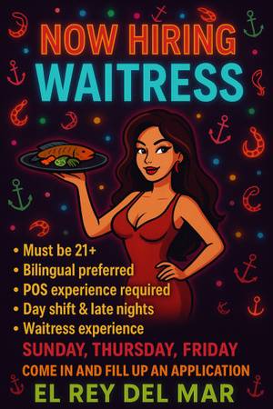 Waitress position/ Part-time/ Bilingual 1