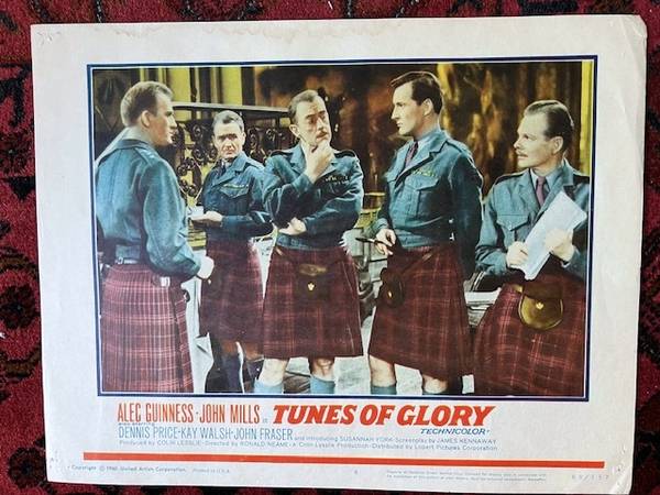 Vintage TUNES OF GLORY (1960) 11 x 14" Lobby Card.  With Alec Guinness 1