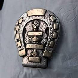 VINTAGE EDWARD BOHLIN GOLD & SILVER MASONIC MONEY CLIP 1