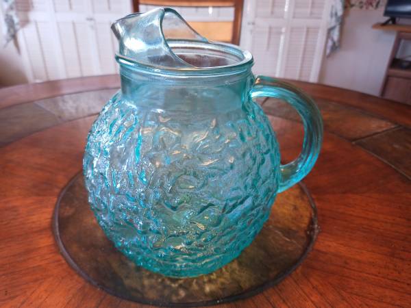 1940's Beautiful Blue Water Pitcher 1