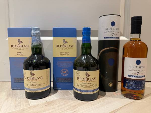 Redbreast Small Batch, Kentucky Oak and Blue Spot Whisky Whiskey 1