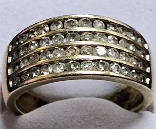 💍 Extra Wide 10mm 1 CtTW DIAMOND 10k Yellow Gold BAND RING 💍 1