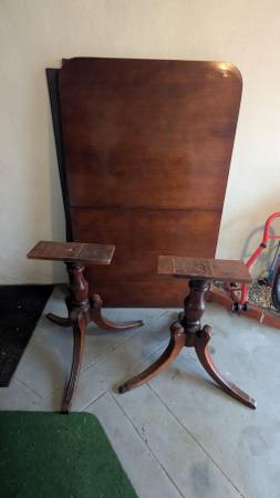 Disassembled antique dining table 1