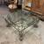 39” Square Glass top Coffee Table with Iron Metal Legs and Base 4 thumbnail
