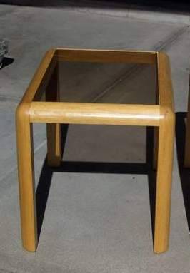 Tinted / Smoked glass end table 1