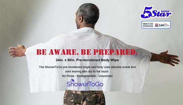 Shower2Go LARGE Wet Body Wipes - $1 (Sioux Falls)634711243744011229
