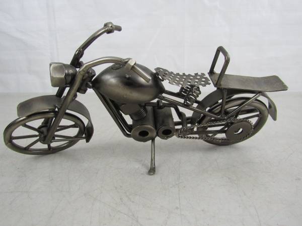 Motorcycle Model Scrap Steel Welded Art Sculpture 9 3/4" Length 1