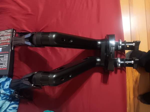 Ergonomic Dual Monitor Desk Mount for Most 17” -32” Monitors - Black 1