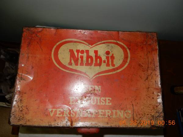 Large Antique Tin With Hinged Lid 1