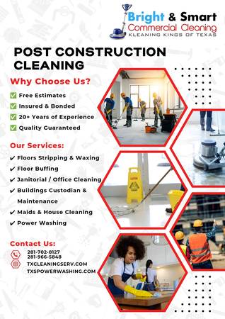 POST CONSTRUCTION CLEANING     CALL NOW  281 702 8127 1