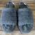 UGG Size 9 Womens Fluff Yeah Slides Slippers Fur Charcoal Gray Logo 3 thumbnail