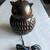 Beautiful 1990s Rare Hand Carved Hardwood Owl Lamp 3 thumbnail