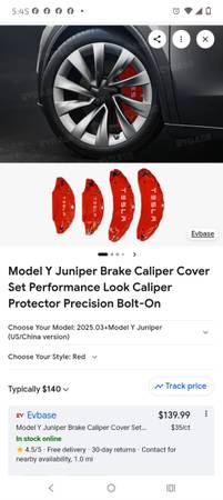 EVbase Performance Red Aluminum Caliper Covers 1
