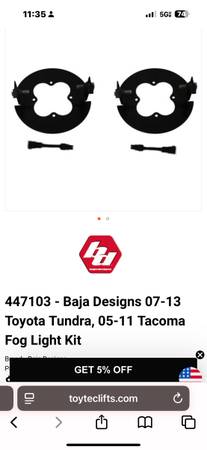 Toyota/Ford fog LED baja designs mount 1