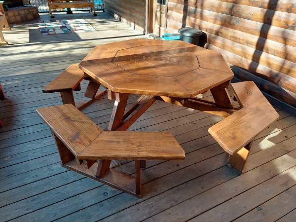 Rustic Wood Furniture Table Swing Bench Dining Room Decor 1