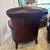 Burgundy Leather Club Parlor Chair Scroll Back Lee Industries Made USA 7 thumbnail