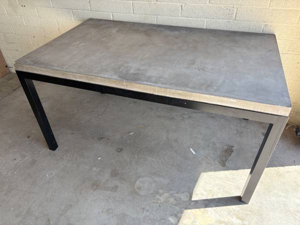 Concrete Table w steel base 1