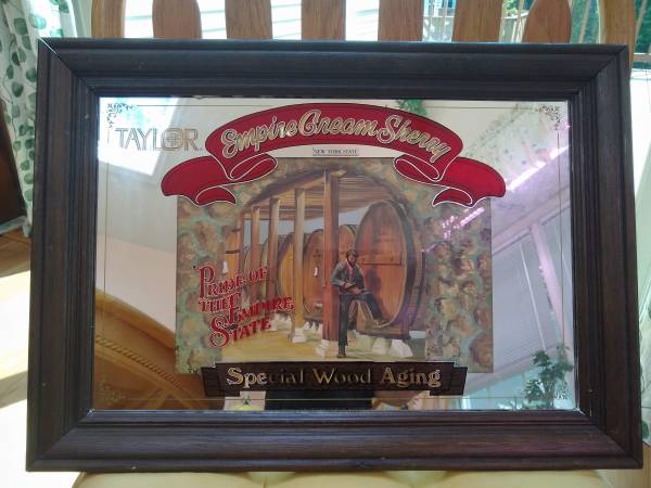 "Taylor" Empire Cream Sherry Advertising Mirror 1