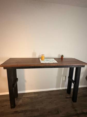 Handmade Rustic Bar Table – Solid Wood – 6FT 1