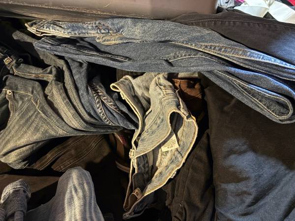 Bundle of 50 pcs Assorted Jeans Collection Various colors,  styles and sizes. 1