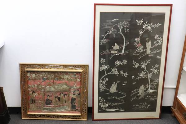 Chinese Framed Silk Embroidery Panels 1