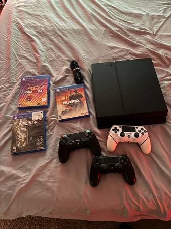 Playstation 4 Pro + Games + Controllers + Power Cord 1