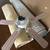 Used White ceiling fan with frosted glass lights 5 thumbnail