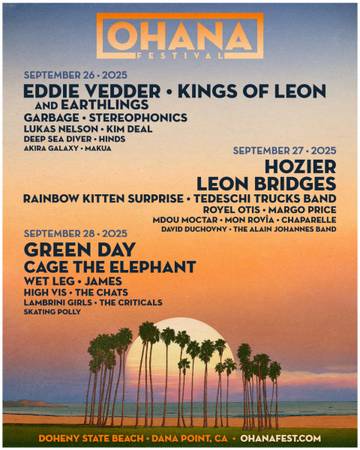 2 GA Ohana Festival wristbands & parking pass 1