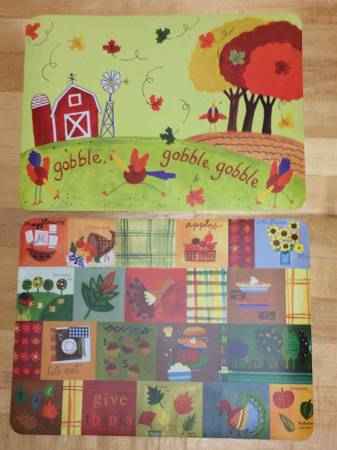 Set of 4 NEW Pottery Barn Placemats for Thanksgiving 1