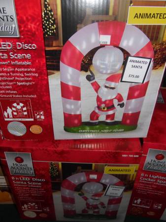 8' Tall Disco Santa Animated Inflatable --New in Box-Half Price-- 1