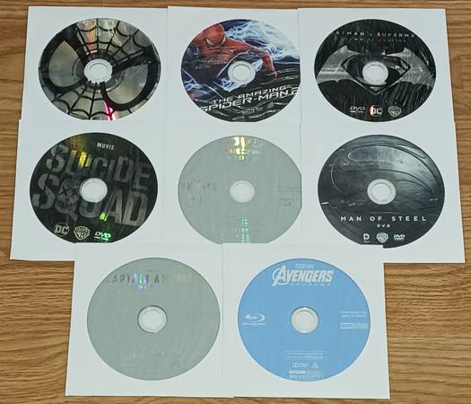 8 total DVD's Superhero Movies Marvel DC WB Iron Man Captain America 1