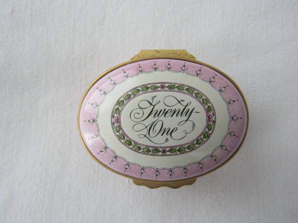 Halcyon Days Twenty One Birthday Enamel Box Made From England 1