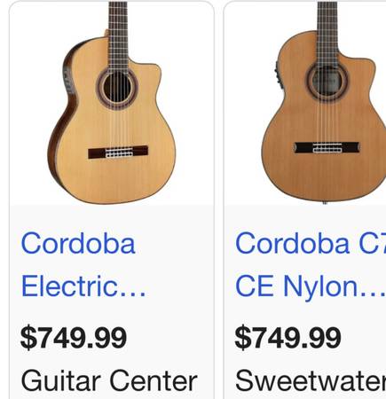 Cordoba 549 was 749 Guitar+Case Cedar Rosewood C7-CE CD/IN Classical ! 1
