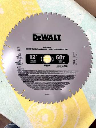 Brand New Dewalt 12" 60th Carbide Finish Blade 1