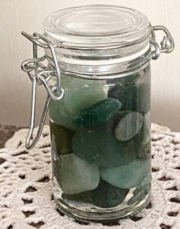 Jade Tumbled Rocks - Jar Size Approx.: 3” x 2” 1