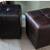 2 Used Pottery Barn Leather Cubes – Rich Expresso Brown 1 thumbnail