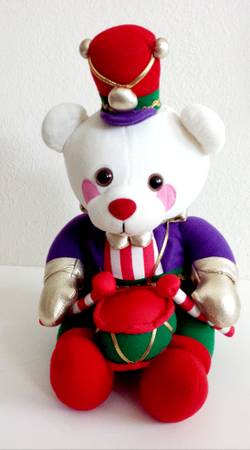 Stuffed Plush Drummer Bear - 12" 1