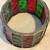 VINTAGE RED & GREEN LEADED STAINED GLASS CANDLE HOLDER 4 thumbnail
